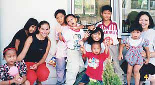 Leilani & Lydia with orphans in Jakarta