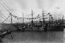 US warship in Honolulu harbor